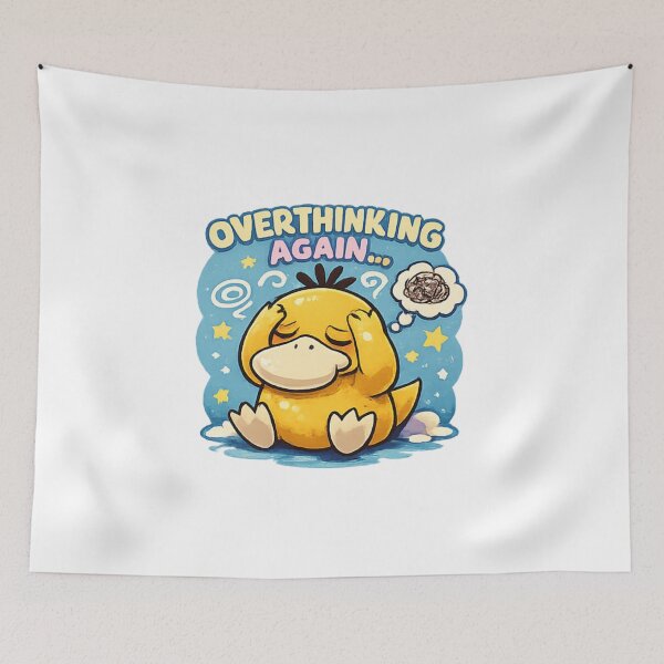 Item preview, Overthinking Again – Cute Psyduck Anxiety Meme designed and sold by Ramadane_design1.