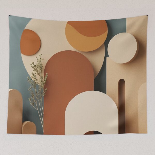 Item preview, Minimalist Stage Terracotta Slate Blue Poster designed and sold by EnmarcArt.
