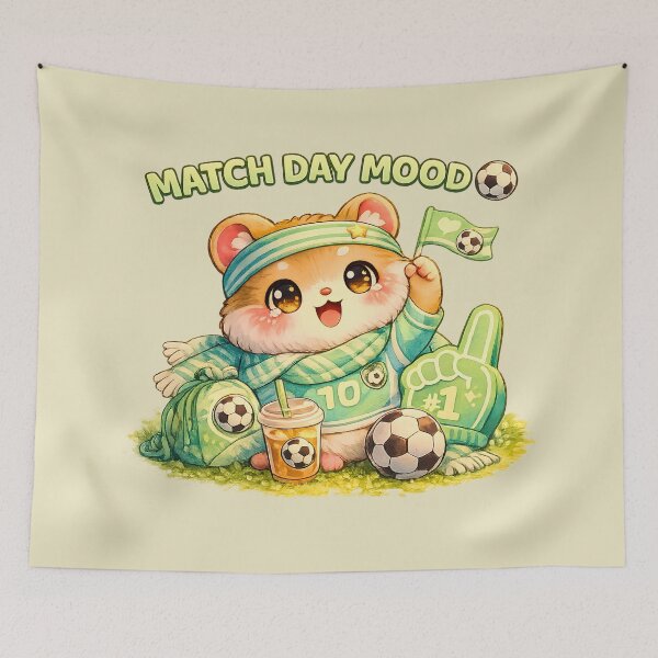 Item preview, MATCH DAY MOOD ⚽ – Cute Kawaii Football Hamster Sticker designed and sold by Pick'n Quick.