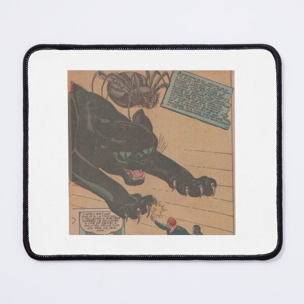 Item preview, Giant Black Panther and Spider Attack – Vintage Sci-Fi Comic Panel designed and sold by Lilith.3x313 Vault.