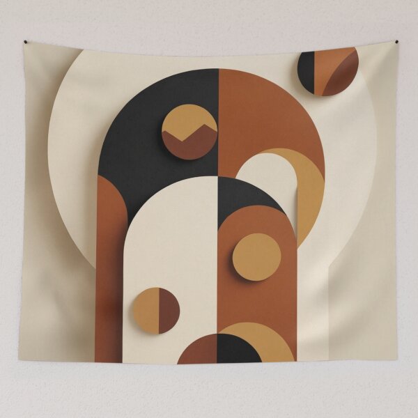 Item preview, Abstract Geometric Arches Bauhaus Style Poster designed and sold by EnmarcArt.