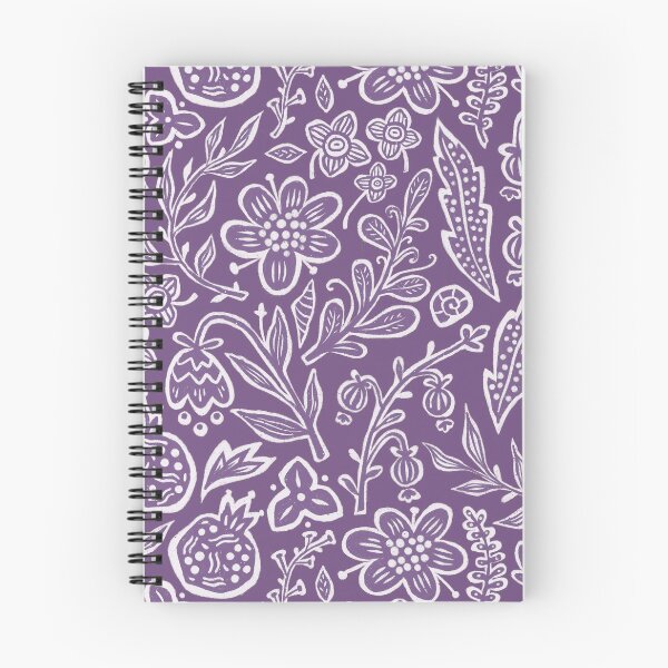 Item preview, Boho Folk Floral Pattern | Scandinavian Cottagecore Botanical Print on Purple designed and sold by SIR13.