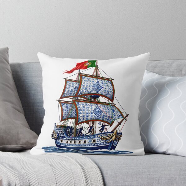 Item preview, Portuguese Soccer Heritage - Nautical Azulejo Caravel Art designed and sold by pixelandpassionart.