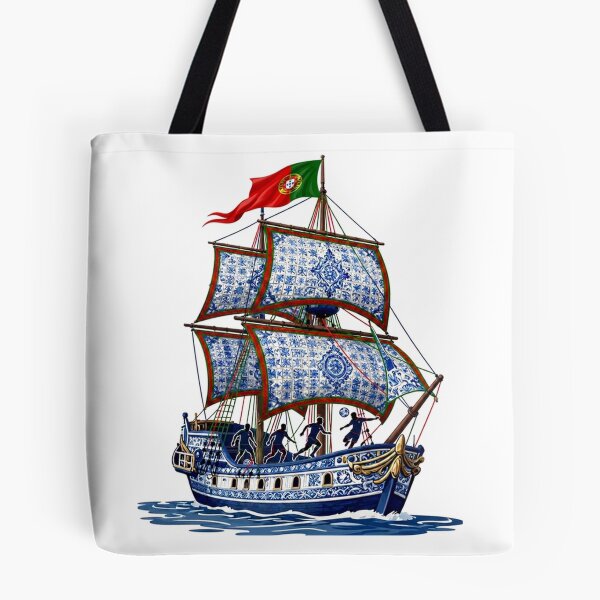 Item preview, Portuguese Soccer Heritage - Nautical Azulejo Caravel Art designed and sold by pixelandpassionart.