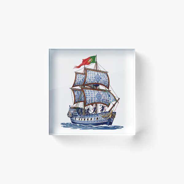 Item preview, Portuguese Soccer Heritage - Nautical Azulejo Caravel Art designed and sold by pixelandpassionart.