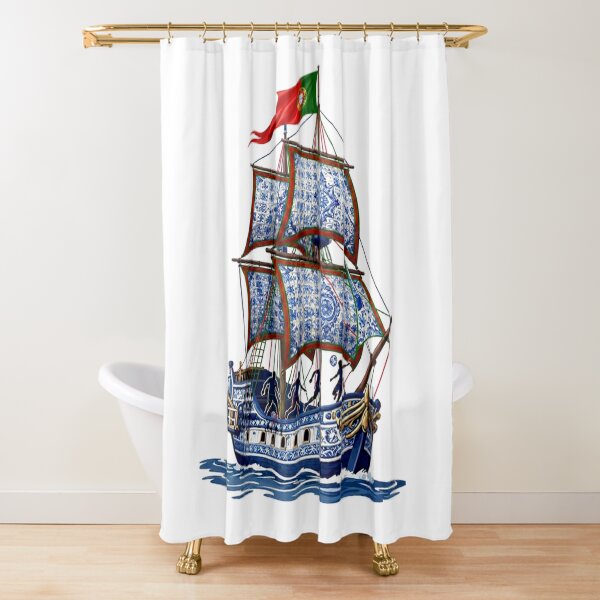 Item preview, Portuguese Soccer Heritage - Nautical Azulejo Caravel Art designed and sold by pixelandpassionart.