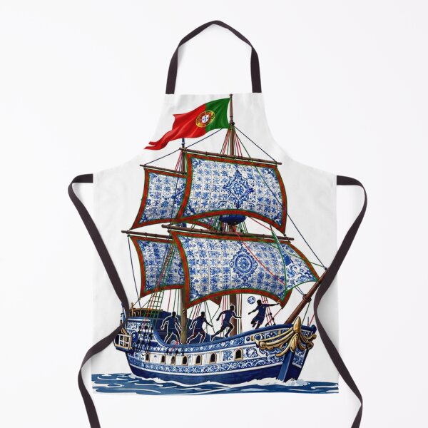 Item preview, Portuguese Soccer Heritage - Nautical Azulejo Caravel Art designed and sold by pixelandpassionart.
