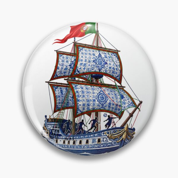 Item preview, Portuguese Soccer Heritage - Nautical Azulejo Caravel Art designed and sold by pixelandpassionart.