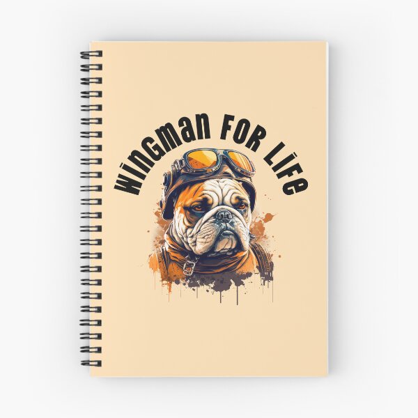 Item preview, Wingman for Life Bulldog Aviator Design | Vintage Pilot Dog Art designed and sold by Sachie's Studio.