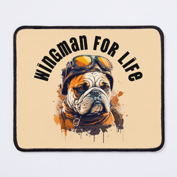 Item preview, Wingman for Life Bulldog Aviator Design | Vintage Pilot Dog Art designed and sold by Sachie's Studio.