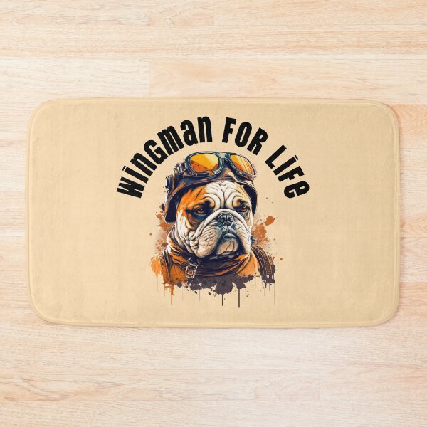 Item preview, Wingman for Life Bulldog Aviator Design | Vintage Pilot Dog Art designed and sold by Sachie's Studio.