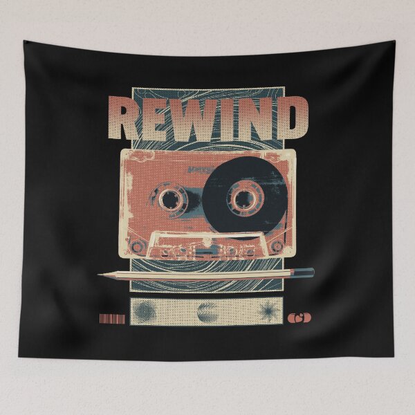 Item preview, Rewind Cassette Tape Pencil | Retro Analog Graphic Tee | 80s Music Nostalgia Digital Detox Shirt designed and sold by Decorador de Corazones.