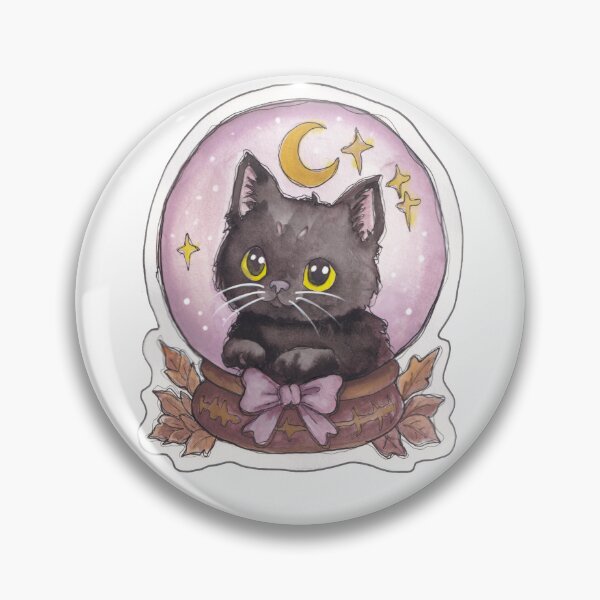 Item preview, Fortune Kitty — Cute Hand Drawn Gothic Cat Art designed and sold by Darkfully-Done.