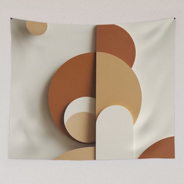 Item preview, Minimalist Modular Shapes Clay Tones Print designed and sold by EnmarcArt.