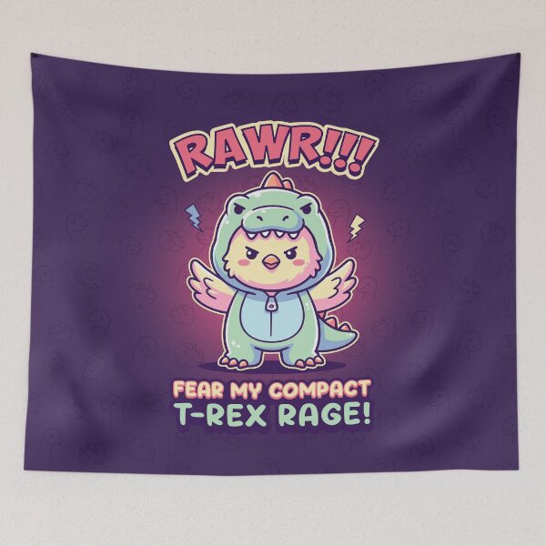 Item preview, Funny Cute Chick Bird in Dinosaur Costume - Rawr!!! Fear my T-Rex rage! designed and sold by Juka-Arts-CC.