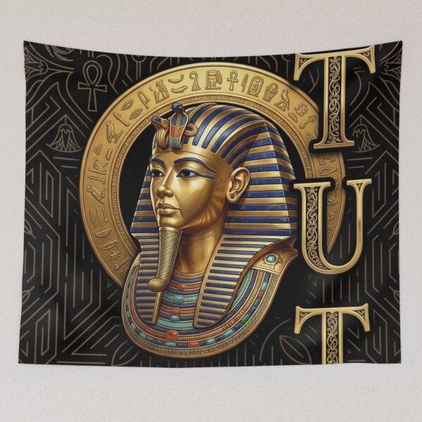 Item preview, King Tutankhamun Golden Pharaoh | Ancient Egyptian Royal Art designed and sold by Queen Cleopatra.