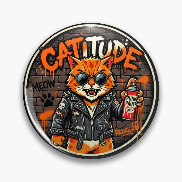 Item preview, Rebel Ginger Cat Graffiti Bad Attitude designed and sold by Oommen Studio .