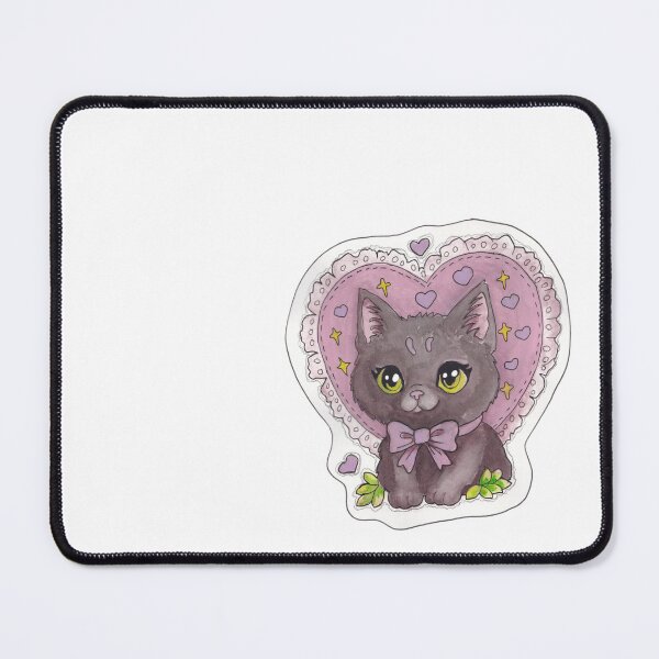 Item preview, Heart Kitty — Cute Hand Drawn Gothic Cat Art designed and sold by Darkfully-Done.