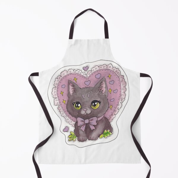 Item preview, Heart Kitty — Cute Hand Drawn Gothic Cat Art designed and sold by Darkfully-Done.