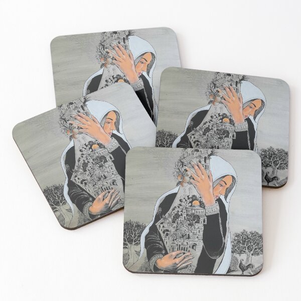 Item preview, Palestinian Woman Protecting the Land of Palestine Painting designed and sold by Hurriyyatee.
