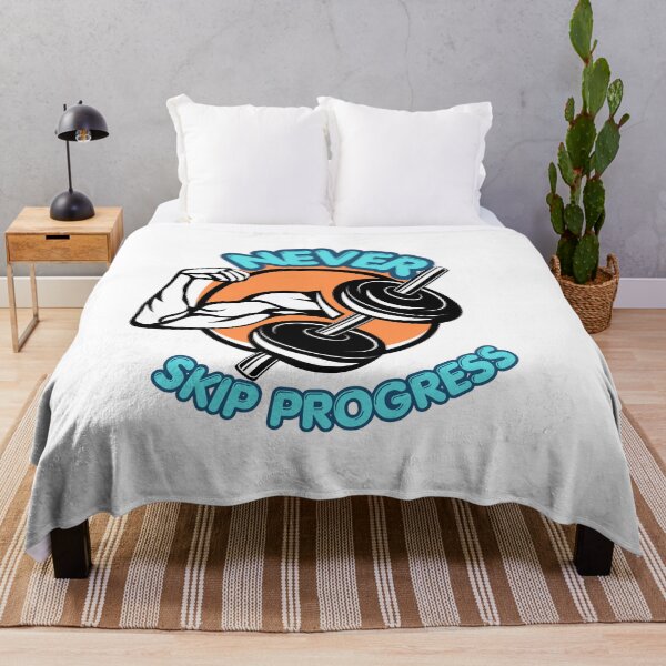 Item preview, Never Skip Progress Fitness Motivation, Gym Workout and Training Inspirational designed and sold by 95PrintAura.