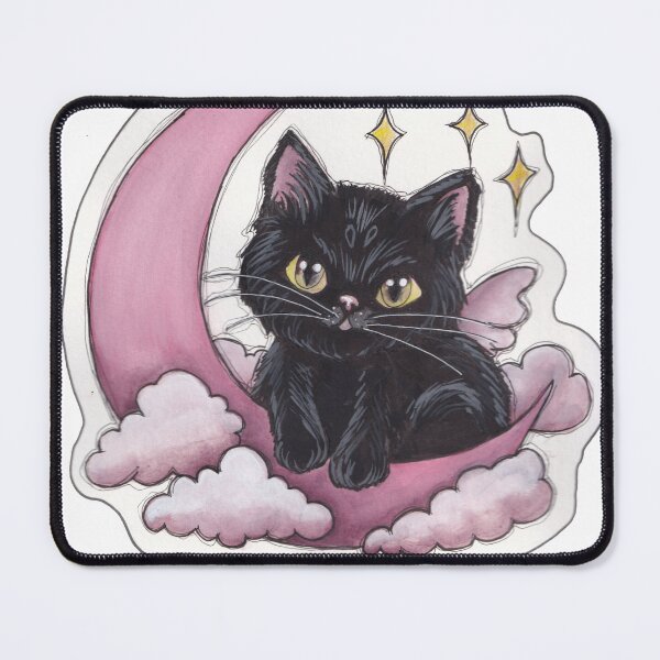 Item preview, Moon Kitty — Cute Hand Drawn Gothic Cat Art designed and sold by Darkfully-Done.
