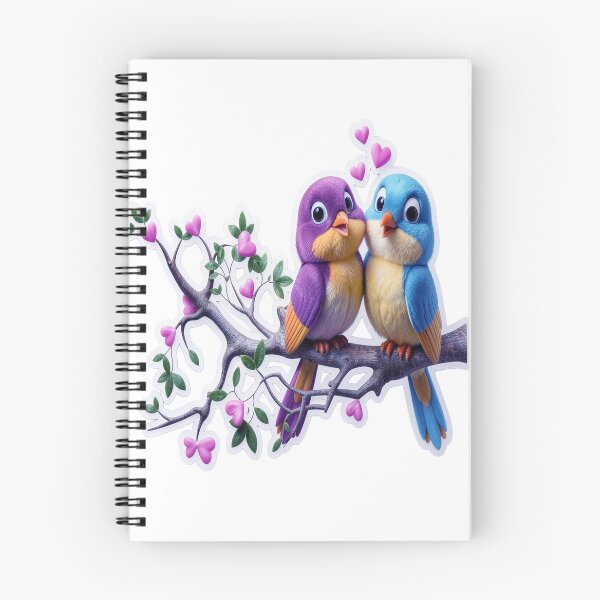 Item preview,  Cute Lovebirds On Branch With Pink Hearts Romantic Couple Sticker Art designed and sold by ARTCREATESHOP.