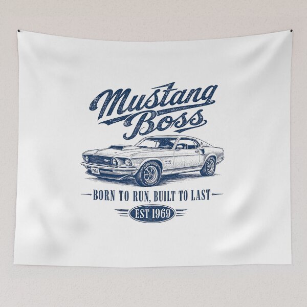Item preview, Mustang Boss 429 Vintage Car Art Print designed and sold by NullSpacePrints.