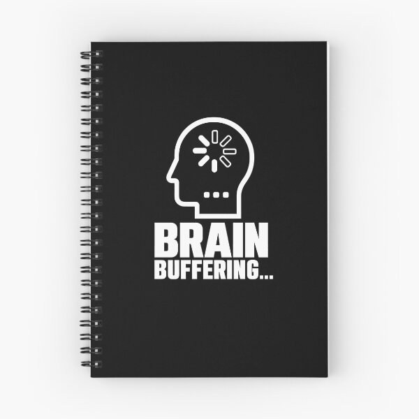 Item preview, Brain Buffering - ADHD Introvert Gamer Humor (White On Black) designed and sold by LowBatteryShop.