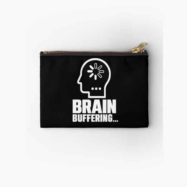 Item preview, Brain Buffering - ADHD Introvert Gamer Humor (White On Black) designed and sold by LowBatteryShop.
