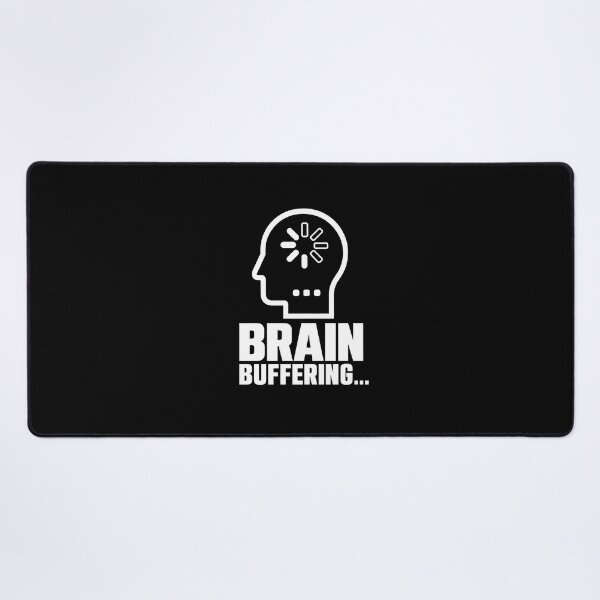 Item preview, Brain Buffering - ADHD Introvert Gamer Humor (White On Black) designed and sold by LowBatteryShop.