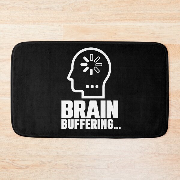 Item preview, Brain Buffering - ADHD Introvert Gamer Humor (White On Black) designed and sold by LowBatteryShop.