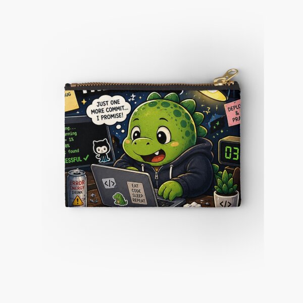 Item preview, One More Commit Then Sleep Dinosaur Sticker designed and sold by NexusPixels.
