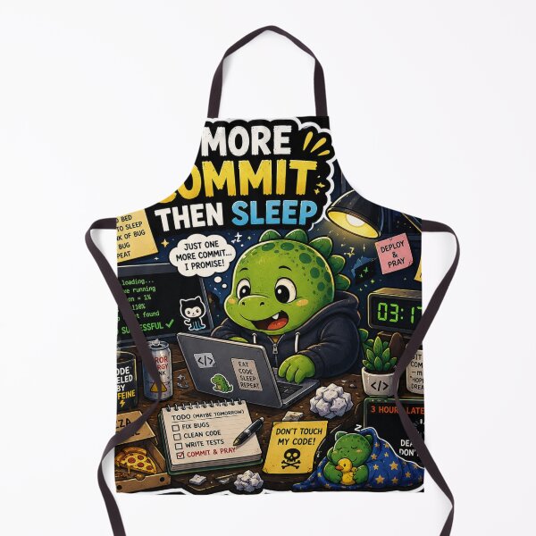 Item preview, One More Commit Then Sleep Dinosaur Sticker designed and sold by NexusPixels.