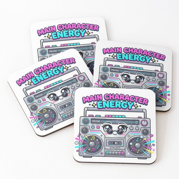 Item preview, Main Character Energy Kawaii Retro Boombox 80s Stereo designed and sold by Retro Mood Co.