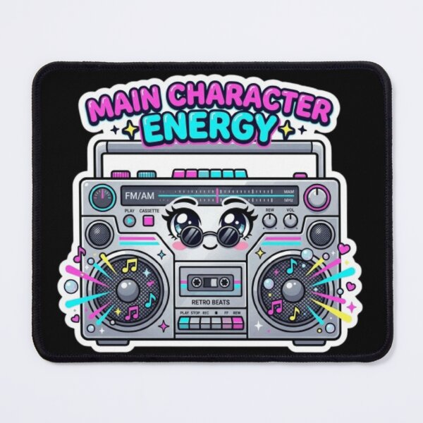 Item preview, Main Character Energy Kawaii Retro Boombox 80s Stereo designed and sold by Retro Mood Co.