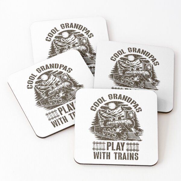 Item preview, Cool Grandpas Play With Trains Vintage Model Railroad designed and sold by Dmetalx Art Apparel.
