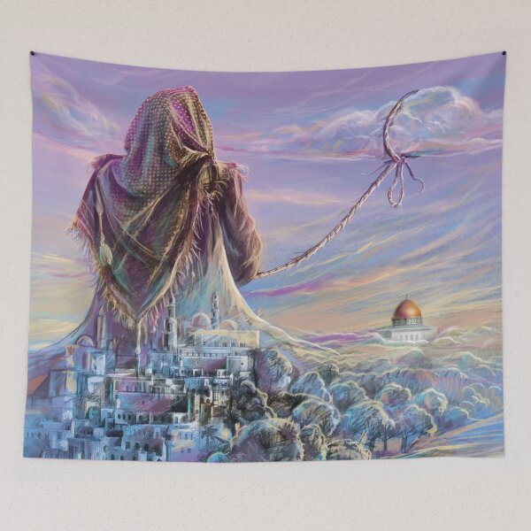 Item preview, Free Palestine Drawing Jerusalem freedom painting designed and sold by Hurriyyatee.