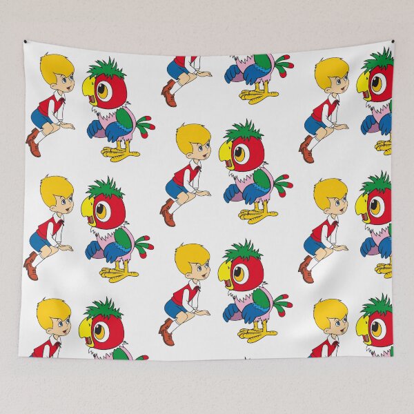 Item preview, Retro Boy and Parrot - Classic Cartoon Friendship & Vintage Animation  designed and sold by Tokraz-art.