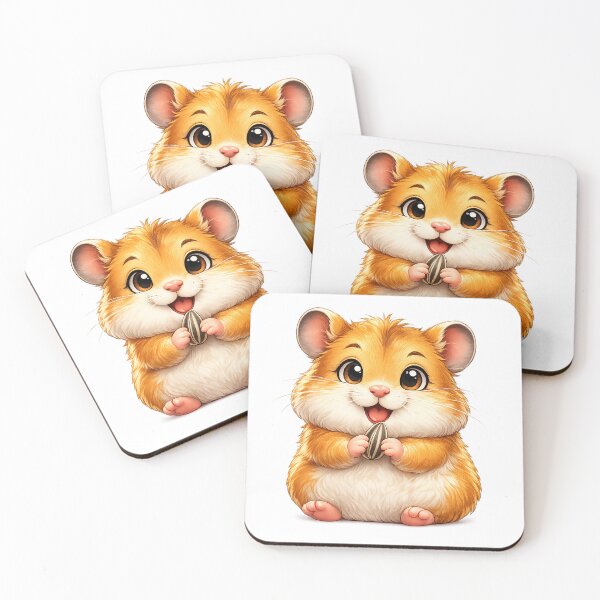 Item preview, Cute Kawaii Hamster Eating Sunflower Seed Adorable Pet Mascot designed and sold by Seculinator.