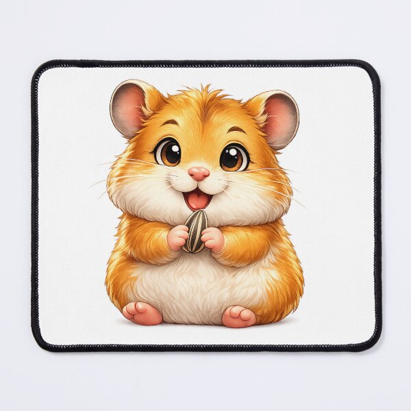 Item preview, Cute Kawaii Hamster Eating Sunflower Seed Adorable Pet Mascot designed and sold by Seculinator.