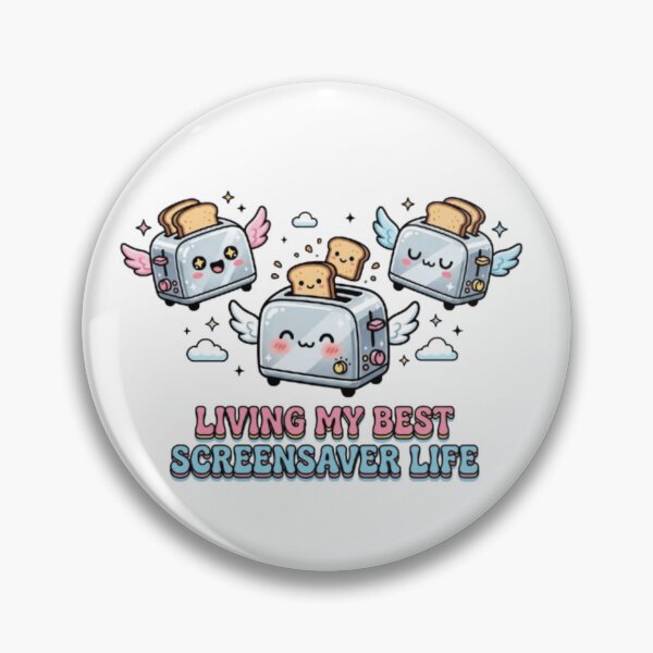 Item preview,  Living My Best Screensaver Life Kawaii Flying Toasters 90s designed and sold by Retro Mood Co.
