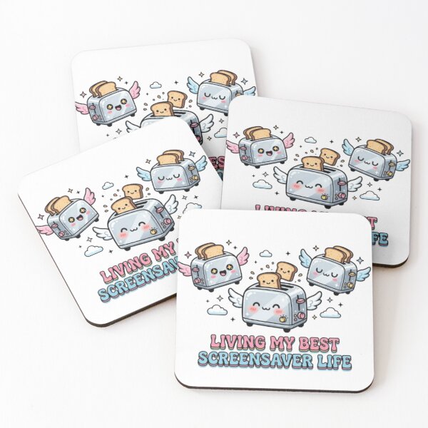 Item preview,  Living My Best Screensaver Life Kawaii Flying Toasters 90s designed and sold by Retro Mood Co.