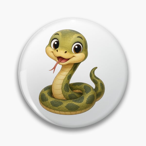 Item preview, Cute Kawaii Snake Adorable Happy Green Python Reptile Mascot designed and sold by Seculinator.