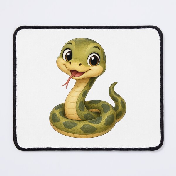 Item preview, Cute Kawaii Snake Adorable Happy Green Python Reptile Mascot designed and sold by Seculinator.