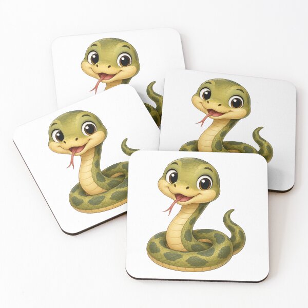 Item preview, Cute Kawaii Snake Adorable Happy Green Python Reptile Mascot designed and sold by Seculinator.
