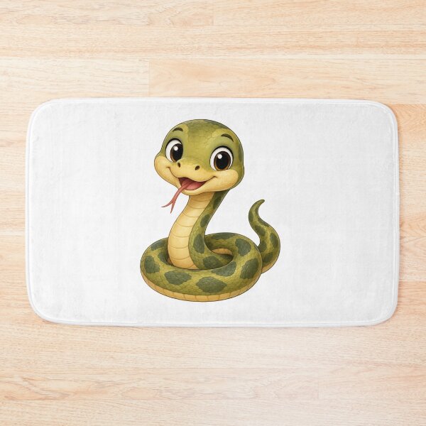 Item preview, Cute Kawaii Snake Adorable Happy Green Python Reptile Mascot designed and sold by Seculinator.