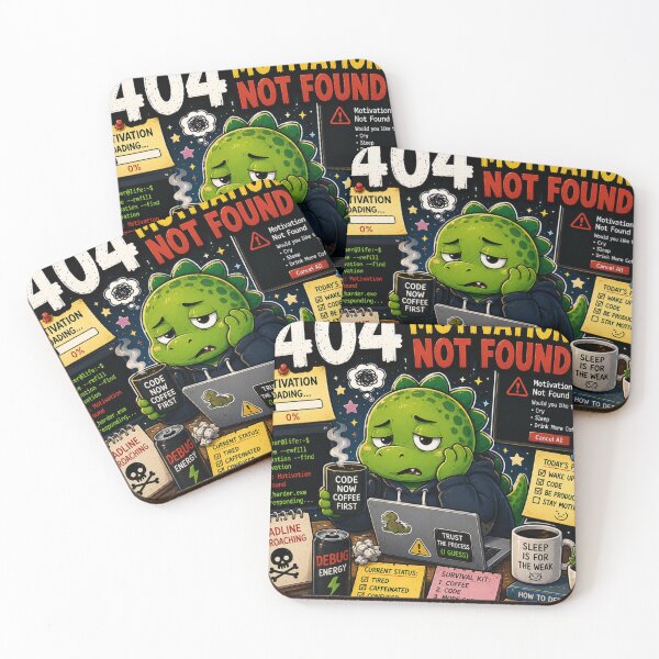 Item preview, 404 Motivation Not Found Dinosaur Sticker designed and sold by NexusPixels.