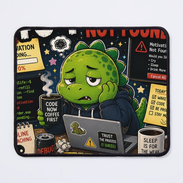 Item preview, 404 Motivation Not Found Dinosaur Sticker designed and sold by NexusPixels.
