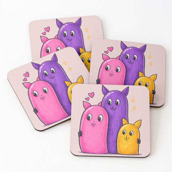 Item preview, Cute Cosmic Blob Family – Kawaii Color Monsters Illustration designed and sold by Creavanessa0321.